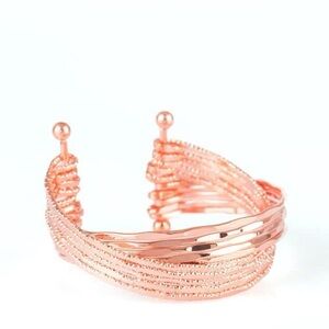 Shiny copper layered cuff bracelet